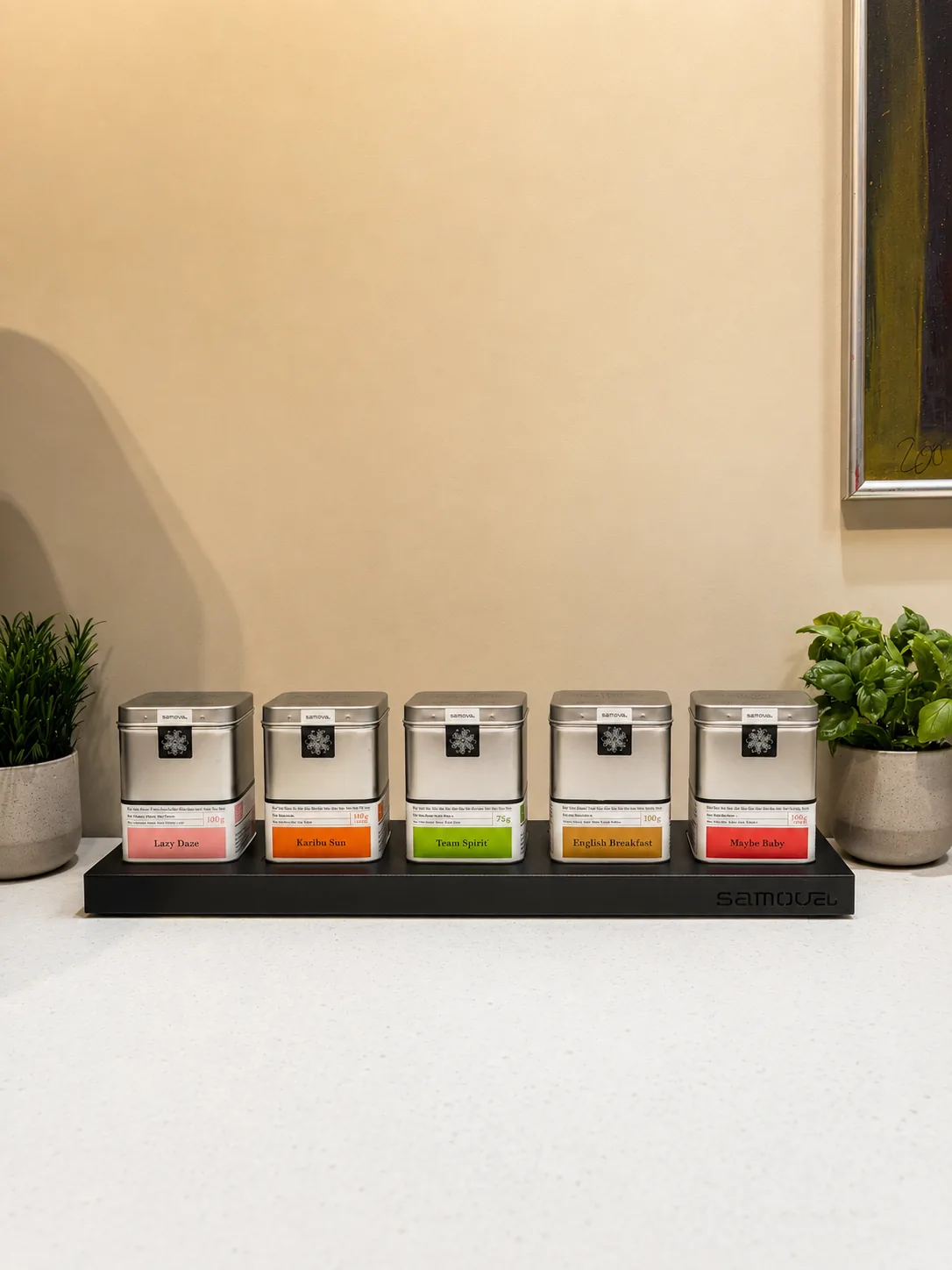 Te-station med fem sorter · Hamburgs SAMOVA